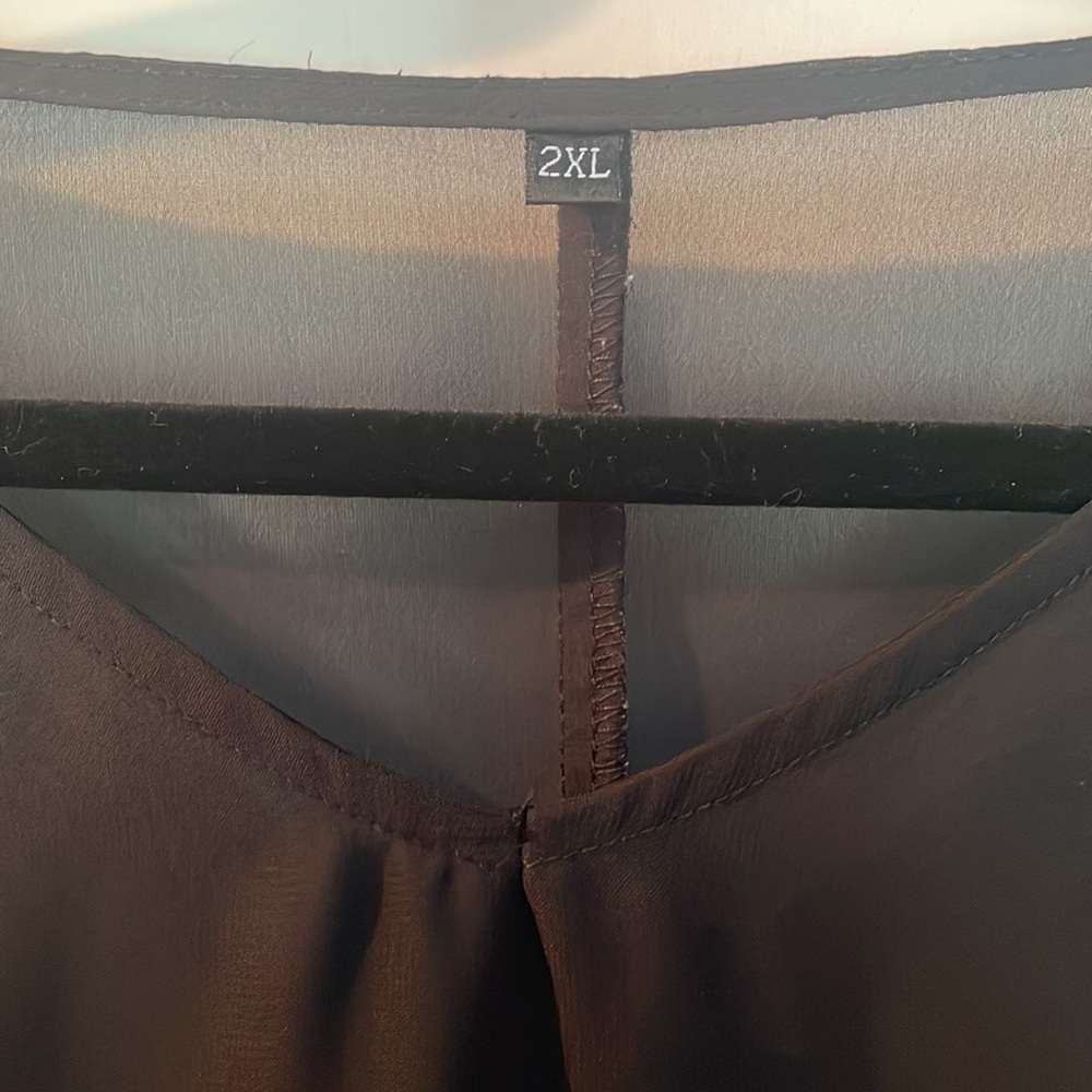 Black Swimsuit Cover Up With White Fringe - 2XL - Picture 3 of 4